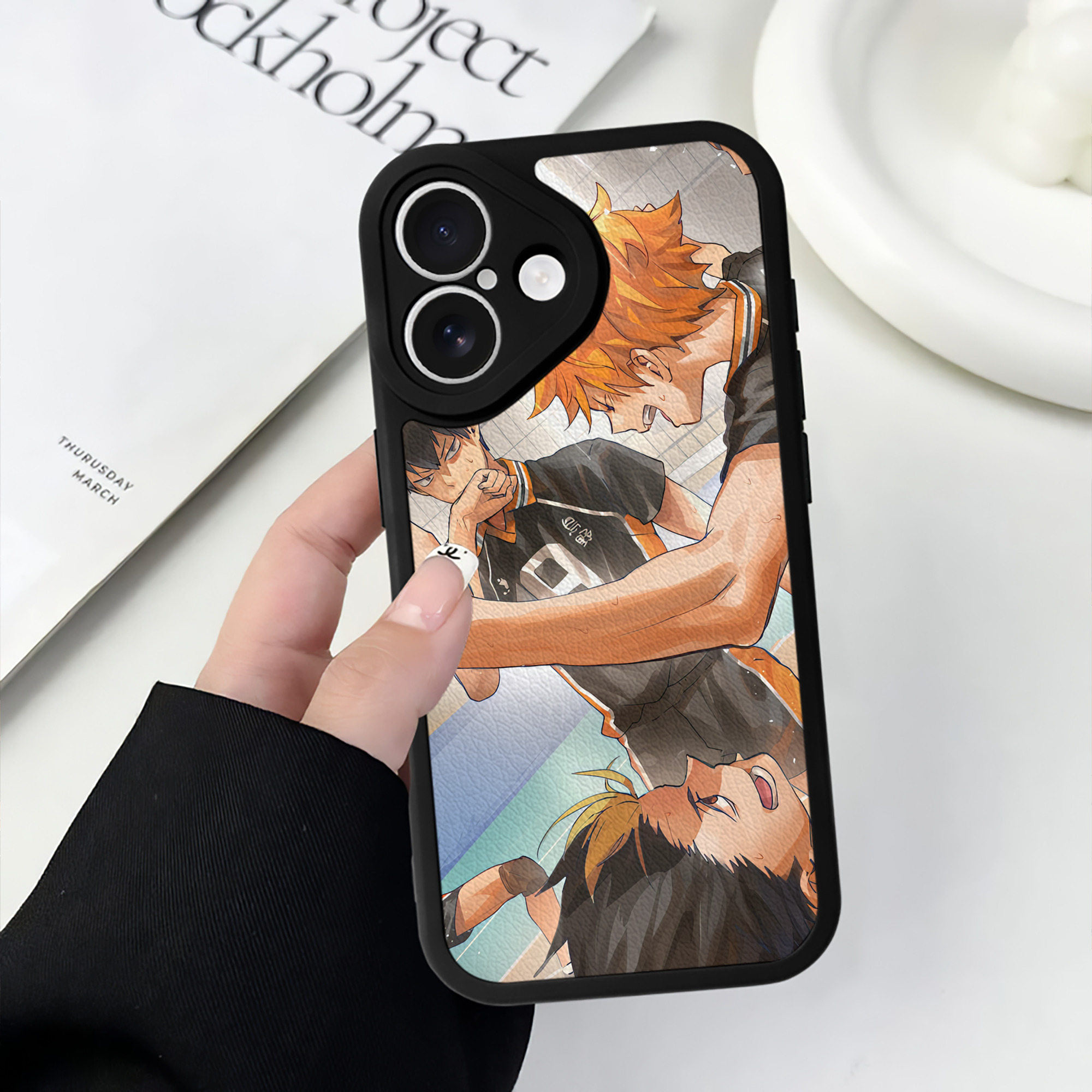 （画像用） ハイキュー!! Haikyu!! 【iPhone 16シリーズ対応】シリコンスマホケース（レザー調） 材質：シリコン